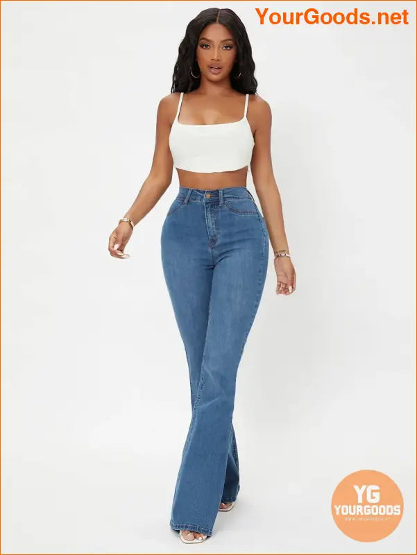 YOURGOODS High Waist Flare Leg Jeans - YourGoods Online Shop