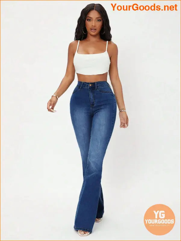 YOURGOODS High Waist Flare Leg Jeans - YourGoods Online Shop