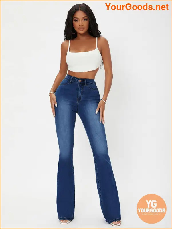 YOURGOODS High Waist Flare Leg Jeans - YourGoods Online Shop