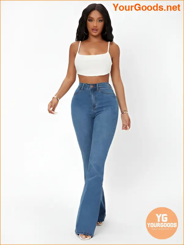 YOURGOODS High Waist Flare Leg Jeans - YourGoods Online Shop