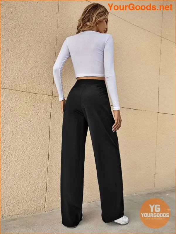 YOURGOODS High Waist Fold Pleated Tailored Pants - YourGoods Online Shop