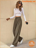 YOURGOODS High Waist Fold Pleated Tailored Pants - YourGoods Online Shop