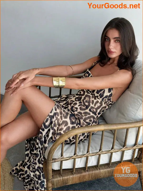 YOURGOODS Leopard Print Sexy Spaghetti Strap Dress - YourGoods Online Shop