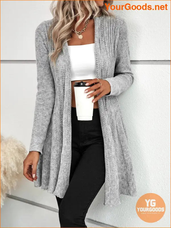 YOURGOODS LUNE Ruffle Hem Open Cardigan - YourGoods Online Shop