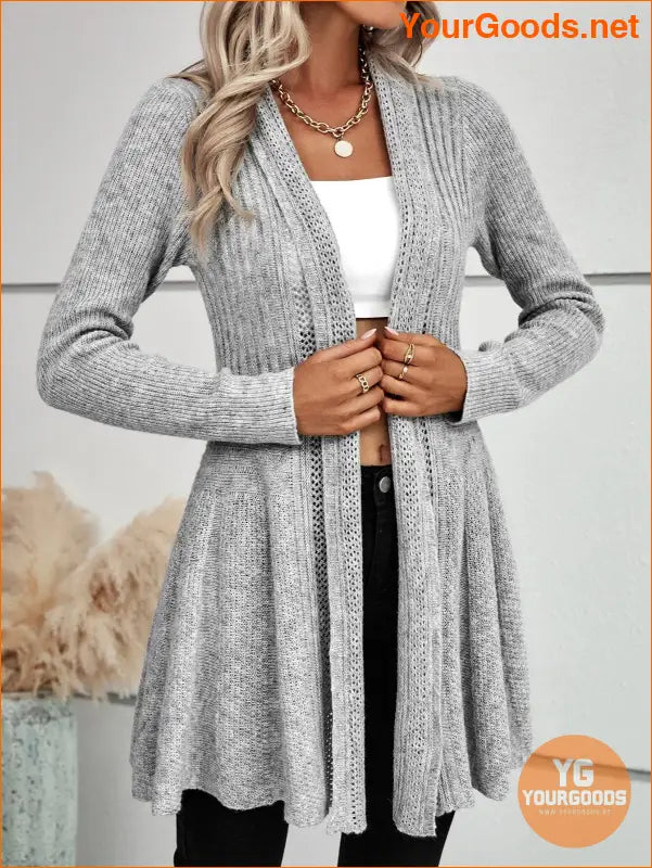 YOURGOODS LUNE Ruffle Hem Open Cardigan - YourGoods Online Shop