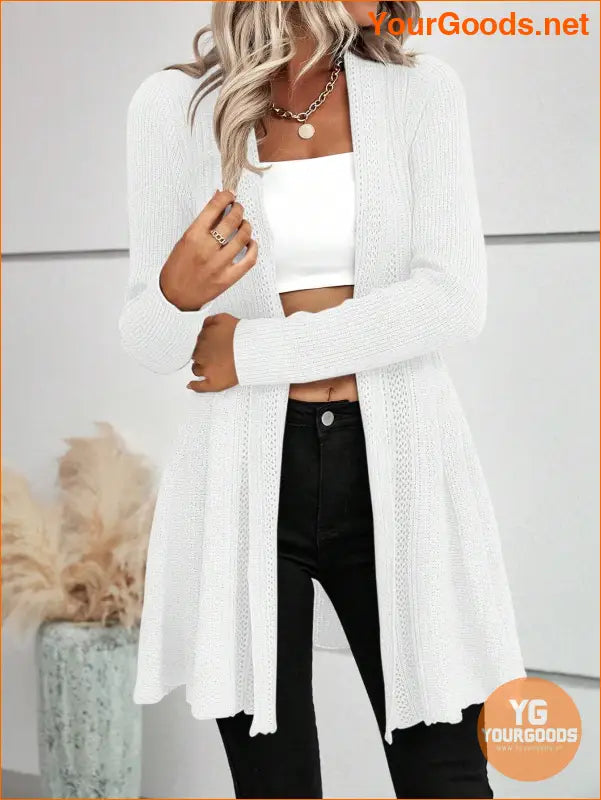 YOURGOODS LUNE Ruffle Hem Open Cardigan - YourGoods Online Shop