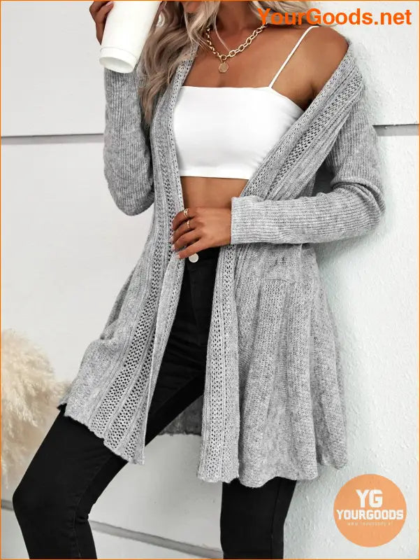 YOURGOODS LUNE Ruffle Hem Open Cardigan - YourGoods Online Shop