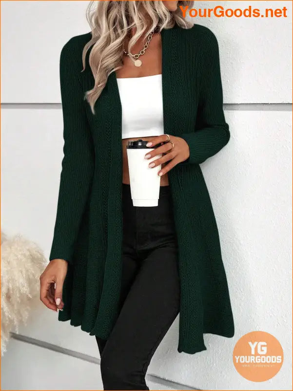 YOURGOODS LUNE Ruffle Hem Open Cardigan - YourGoods Online Shop