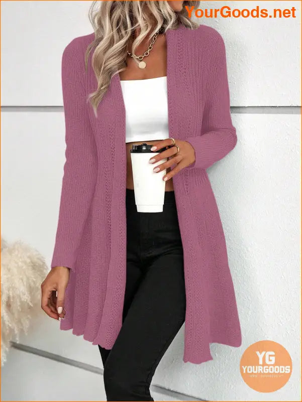 YOURGOODS LUNE Ruffle Hem Open Cardigan - YourGoods Online Shop