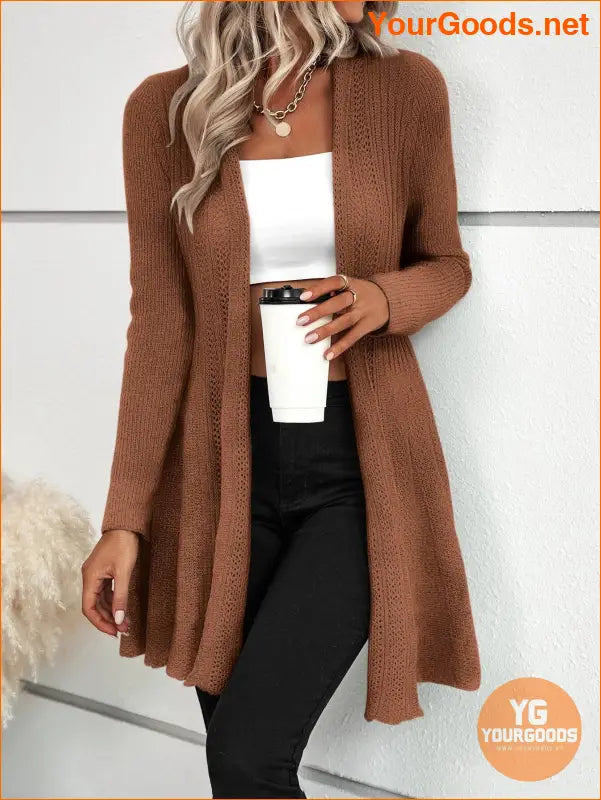 YOURGOODS LUNE Ruffle Hem Open Cardigan - YourGoods Online Shop