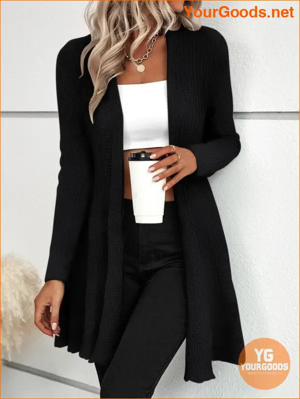 YOURGOODS LUNE Ruffle Hem Open Cardigan - YourGoods Online Shop