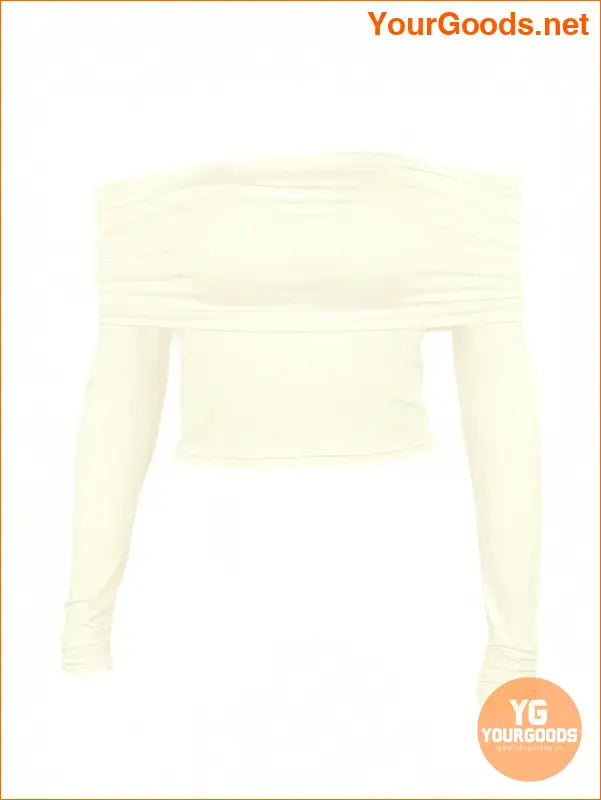 YOURGOODS OffShoulder SlimFit Pleated Crop Top - YourGoods Online Shop