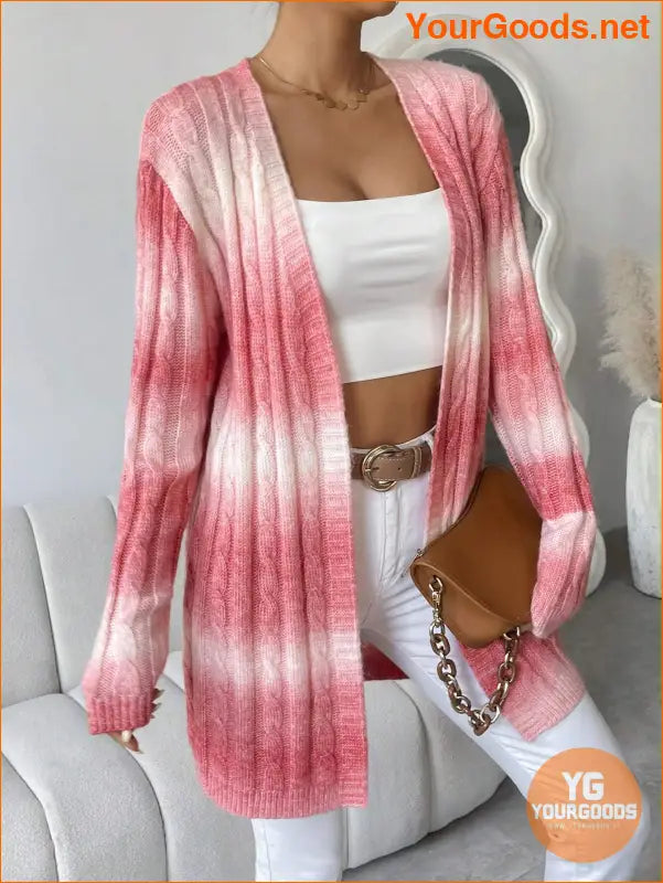 YOURGOODS Ombre Cable Knit Duster Cardigan - YourGoods Online Shop