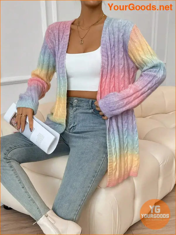 YOURGOODS Ombre Cable Knit Duster Cardigan - YourGoods Online Shop