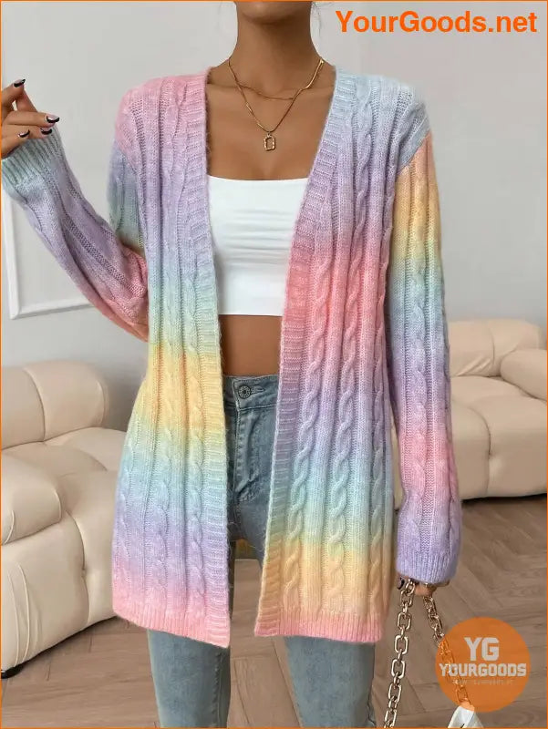 YOURGOODS Ombre Cable Knit Duster Cardigan - YourGoods Online Shop