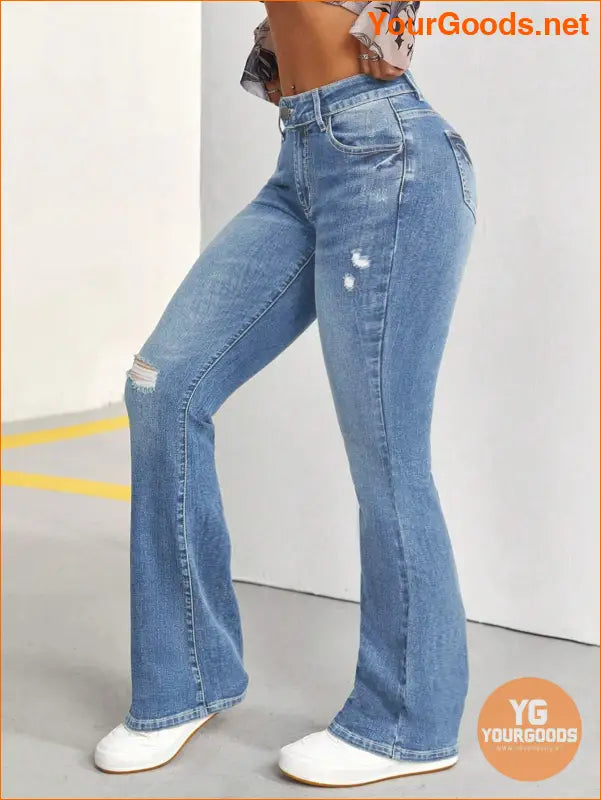 YOURGOODS Petite Bootcut Jeans with Washed Finish - YourGoods Online Shop