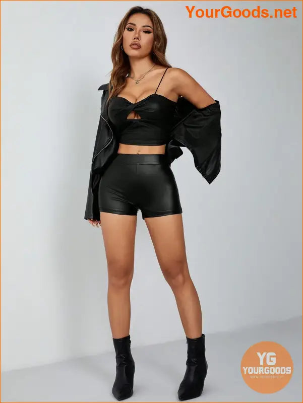 YOURGOODS PETITE HighWaisted PU Leather Shorts - YourGoods Online Shop