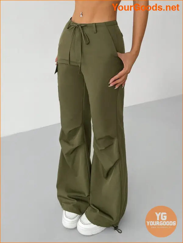 YOURGOODS Petite Womens Bow Tie Belted Cargo Joggers - YourGoods Online Shop