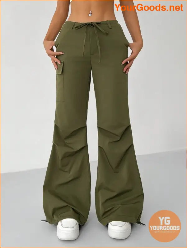 YOURGOODS Petite Womens Bow Tie Belted Cargo Joggers - YourGoods Online Shop