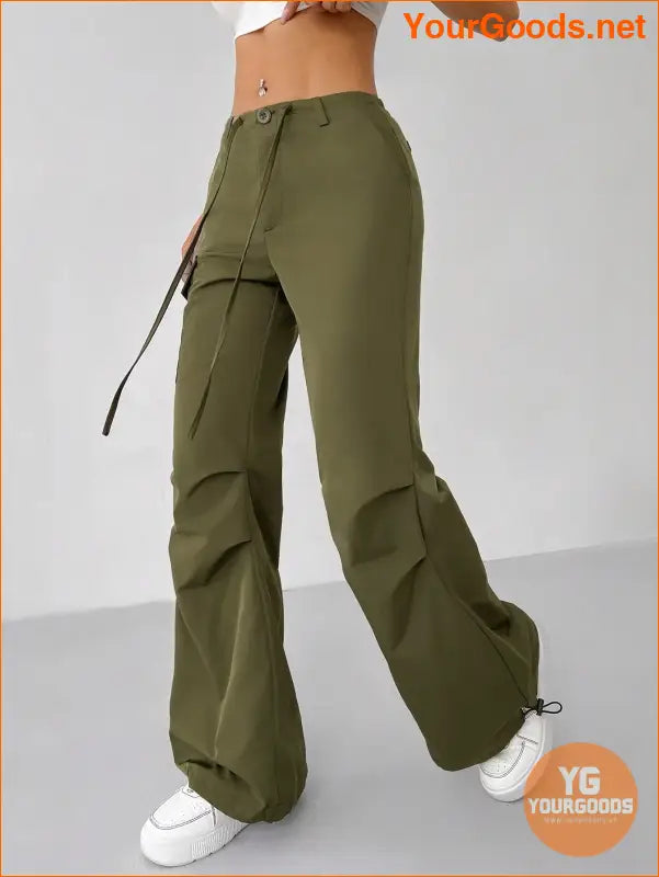 YOURGOODS Petite Womens Bow Tie Belted Cargo Joggers - YourGoods Online Shop