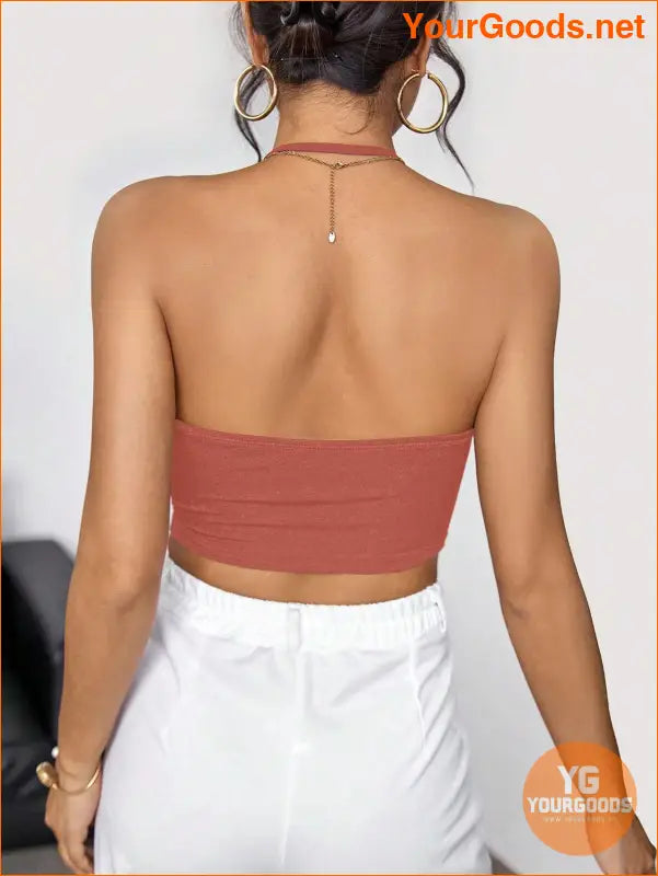 YOURGOODS Priv Backless Halter Party Top - YourGoods Online Shop