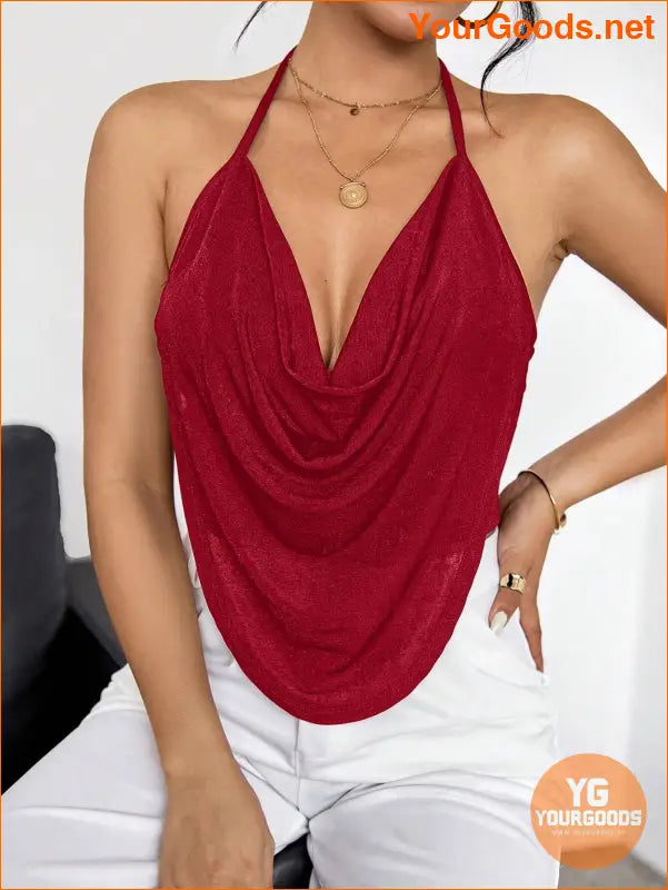 YOURGOODS Priv Backless Halter Party Top - YourGoods Online Shop