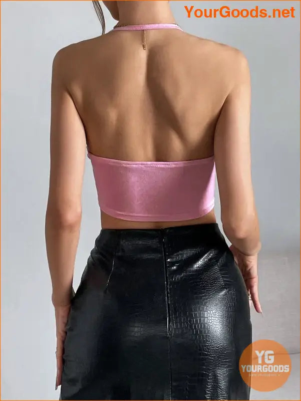 YOURGOODS Priv Backless Halter Party Top - YourGoods Online Shop