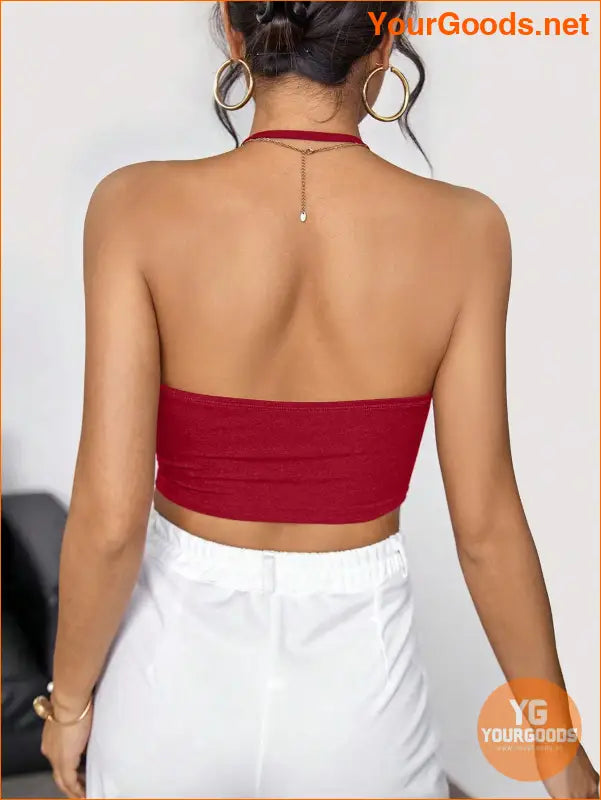 YOURGOODS Priv Backless Halter Party Top - YourGoods Online Shop