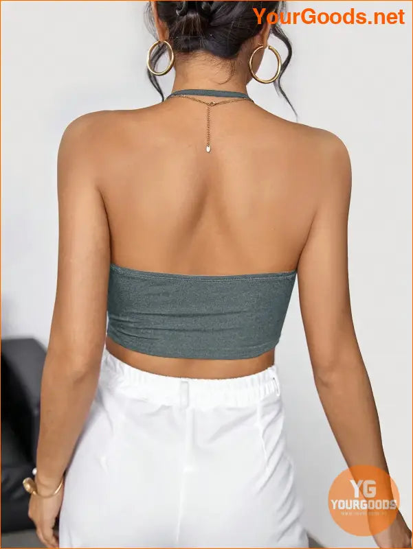 YOURGOODS Priv Backless Halter Party Top - YourGoods Online Shop