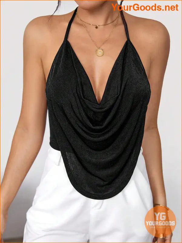 YOURGOODS Priv Backless Halter Party Top - YourGoods Online Shop