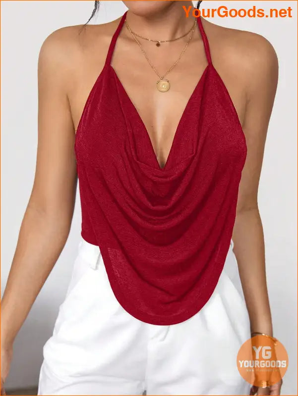 YOURGOODS Priv Backless Halter Party Top - YourGoods Online Shop