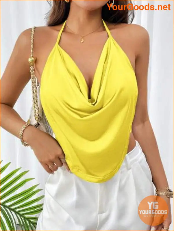 YOURGOODS Priv Backless Halter Party Top - YourGoods Online Shop