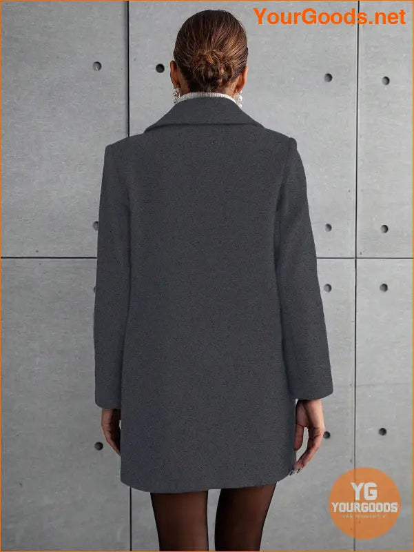 YOURGOODS Single Breasted Lapel Collar Flap Detail Overcoat - YourGoods Online Shop