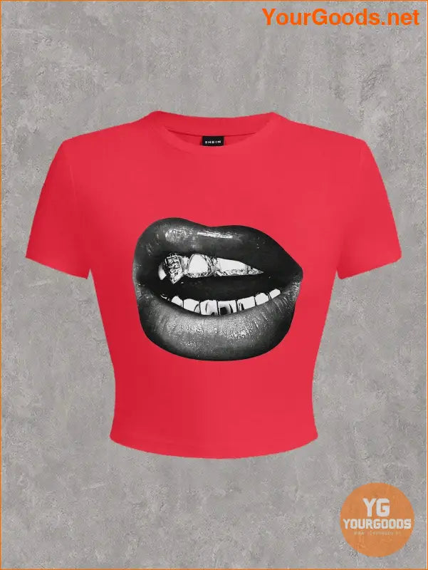 YOURGOODS Slayr Casual Lips Slim Fit TShirt - YourGoods Online Shop