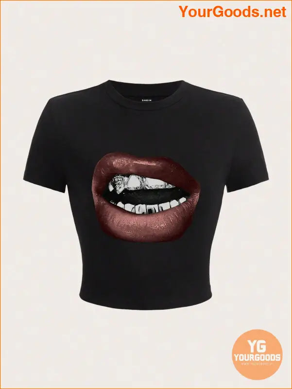 YOURGOODS Slayr Casual Lips Slim Fit TShirt - YourGoods Online Shop