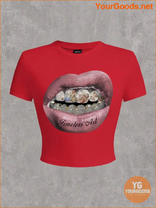 YOURGOODS Slayr Casual Lips Slim Fit TShirt - YourGoods Online Shop