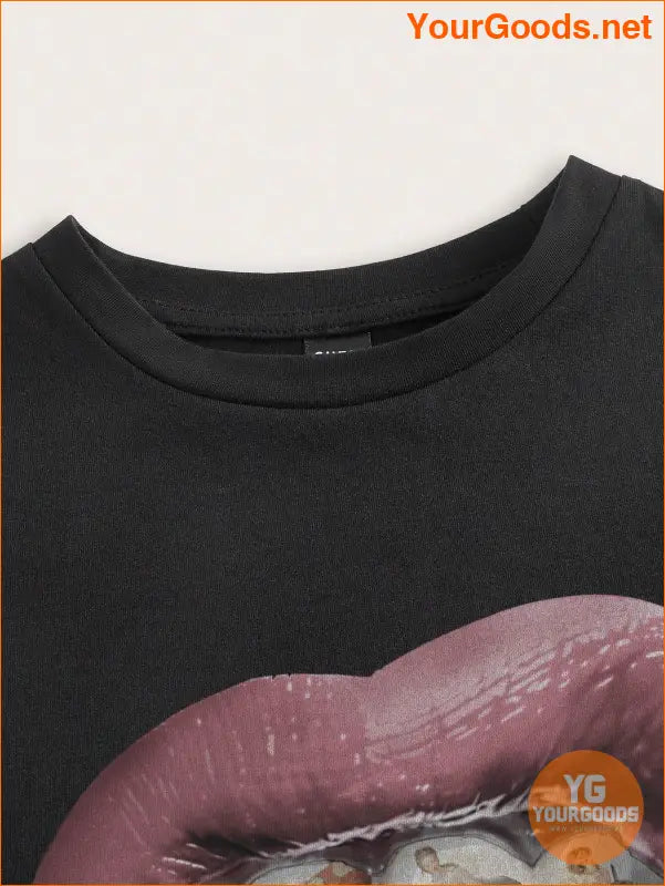 YOURGOODS Slayr Casual Lips Slim Fit TShirt - YourGoods Online Shop