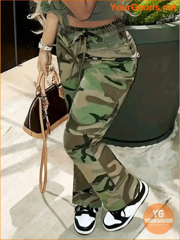 YOURGOODS Slayr Loose Fit Camo High Waisted Pants - YourGoods Online Shop