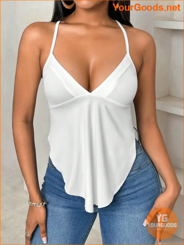 YOURGOODS Slayr Sexy Womens Minimalist White Tank Top - YourGoods Online Shop