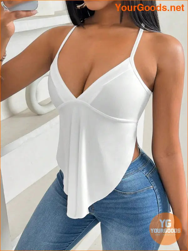 YOURGOODS Slayr Sexy Womens Minimalist White Tank Top - YourGoods Online Shop