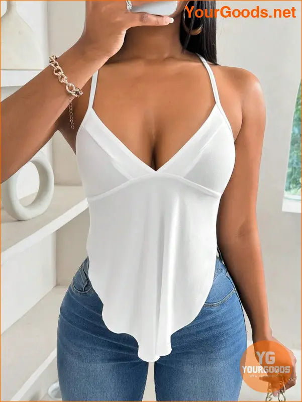 YOURGOODS Slayr Sexy Womens Minimalist White Tank Top - YourGoods Online Shop