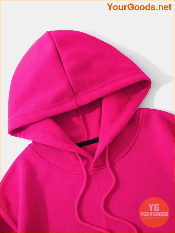 YOURGOODS Solid Drawstring Crop Thermal Lined Hoodie - YourGoods Online Shop