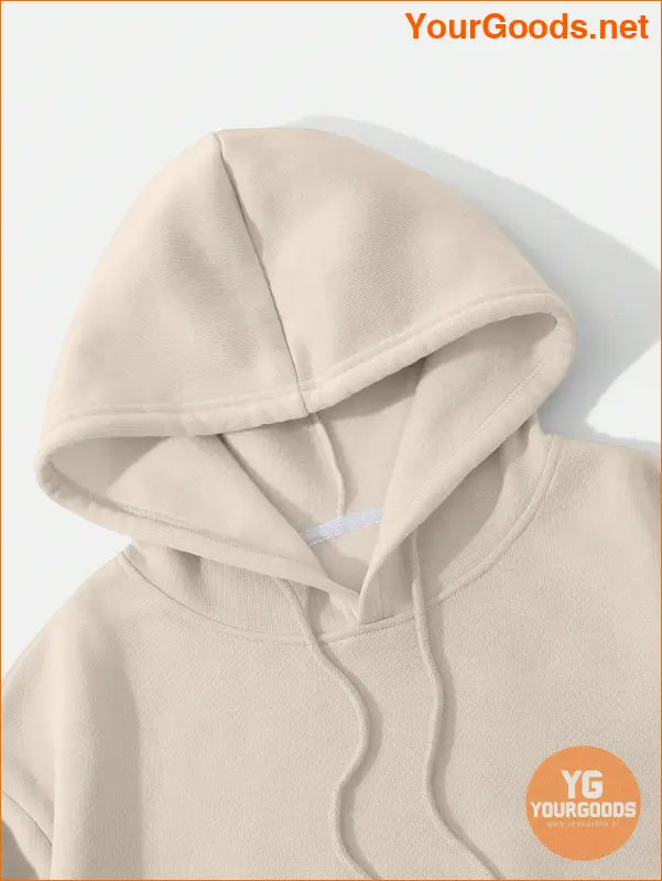 YOURGOODS Solid Drawstring Crop Thermal Lined Hoodie - YourGoods Online Shop