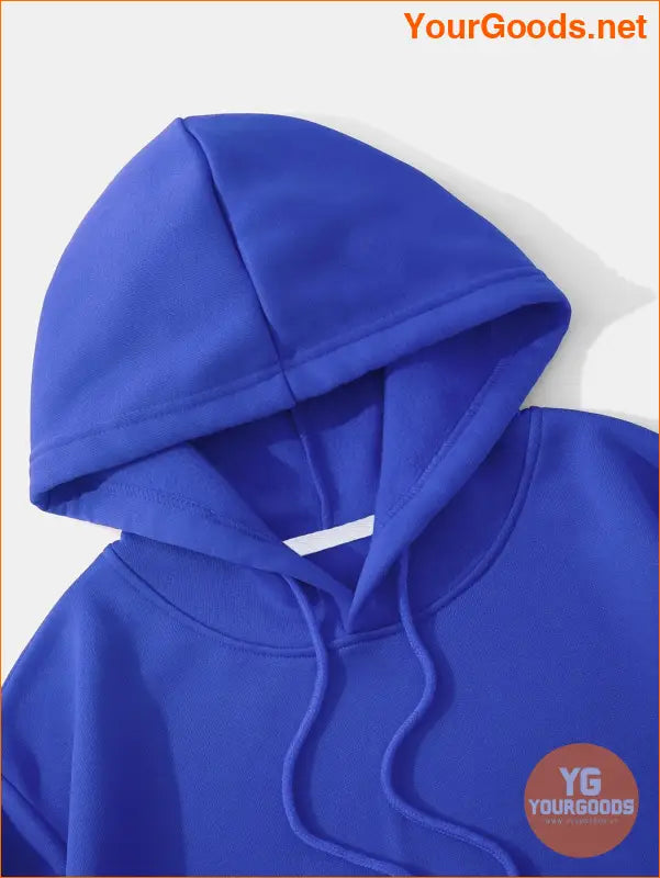 YOURGOODS Solid Drawstring Crop Thermal Lined Hoodie - YourGoods Online Shop