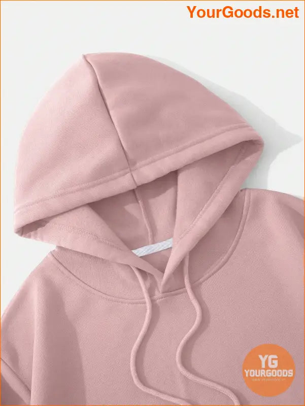 YOURGOODS Solid Drawstring Crop Thermal Lined Hoodie - YourGoods Online Shop