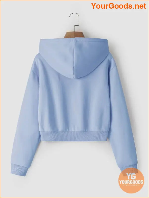 YOURGOODS Solid Drawstring Crop Thermal Lined Hoodie - YourGoods Online Shop