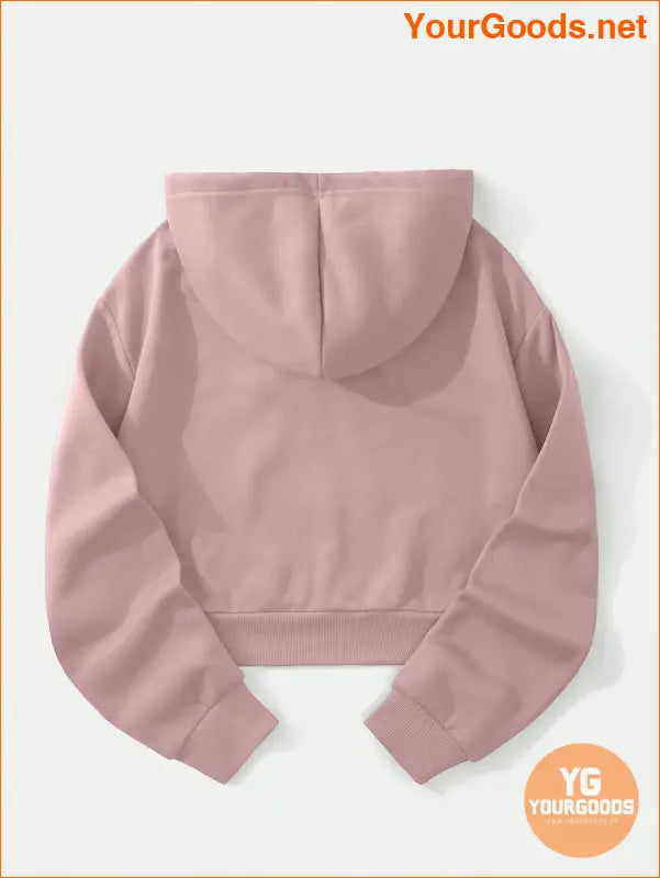 YOURGOODS Solid Drawstring Crop Thermal Lined Hoodie - YourGoods Online Shop