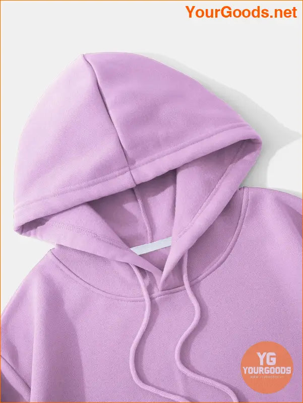 YOURGOODS Solid Drawstring Crop Thermal Lined Hoodie - YourGoods Online Shop