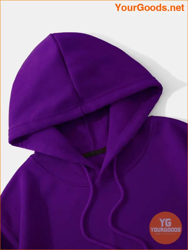 YOURGOODS Solid Drawstring Crop Thermal Lined Hoodie - YourGoods Online Shop