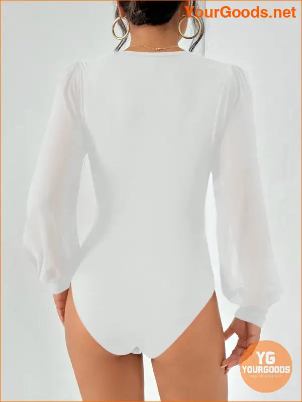 YOURGOODS Solid Lantern Sleeve Bodysuit - YourGoods Online Shop